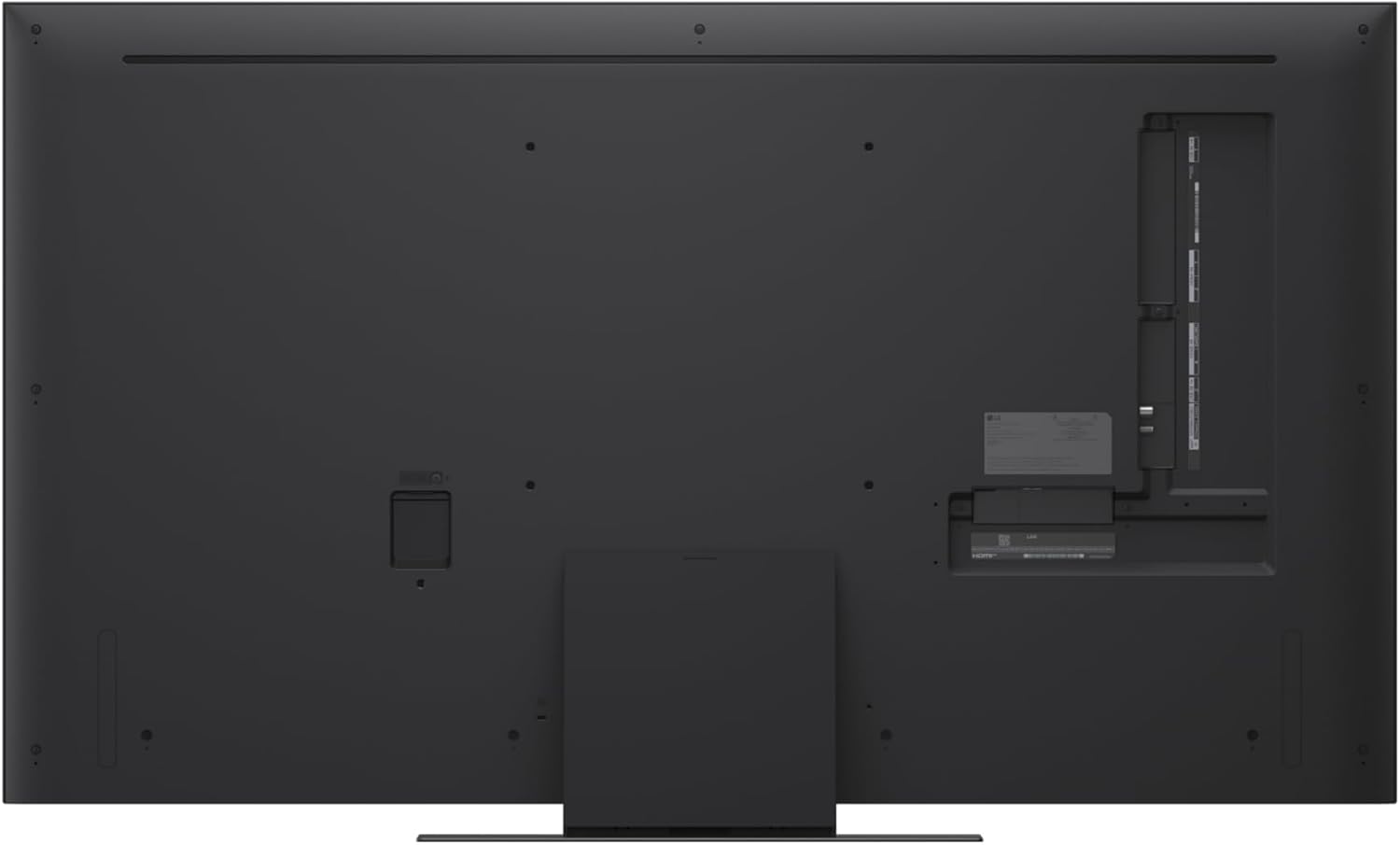 Itzuli view of the LG QNED evo AI TV 55QNED86A, showing various input ports including HDMI and USB.