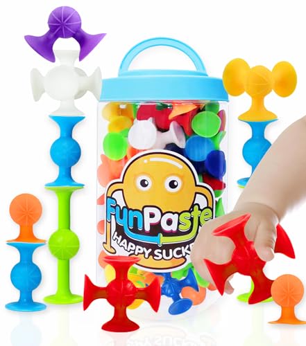 Image of CreateView Suction Bath Toys for Baby, 24 Piece Starter Set Suction Cup Toys Stocking Stuffers Preschool Sensory Fidget Toys for Toddlers 1-3 4-8 | No Hole Bath Toy | BPA Free OT(Large)