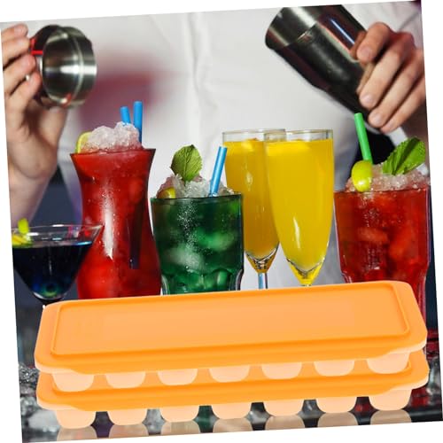 VICASKY 2 cubiteras naranja para hielo fácil uso miniatura 3