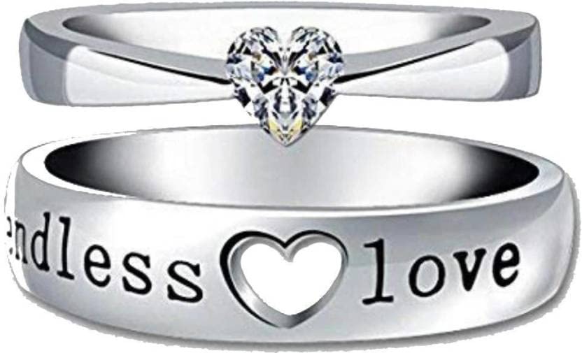 BEAUTIVIA Endless Love Valentine Gifts Couple Rings Valentine Day Propose Your Girlfriend Love Gift Alloy Cubic Zirconia Platinum Plated Ring - Adjustable (B0BH57NZ25) Amazon Price History, Amazon Price Tracker