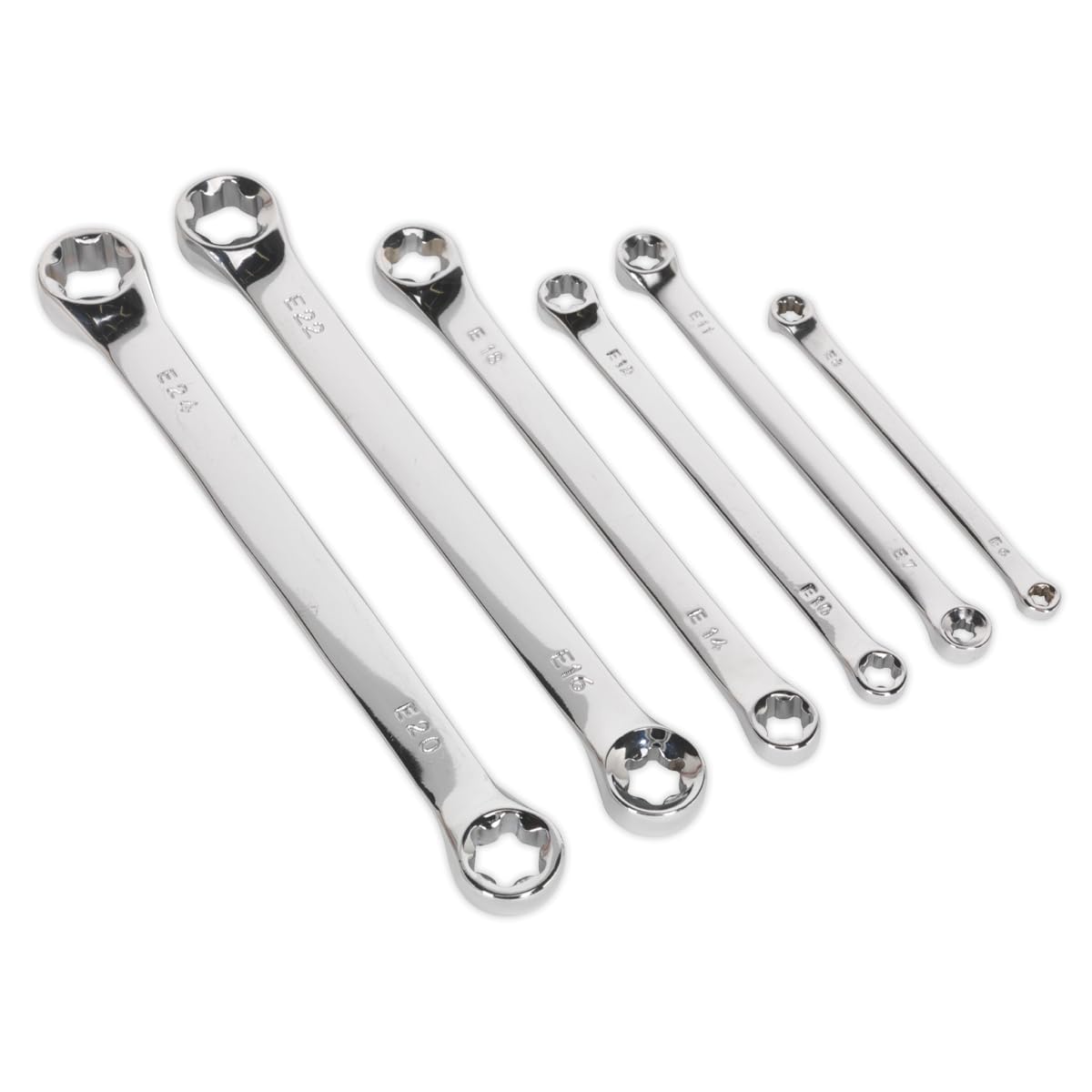 1x Sealey 6 Piece TRX-Star Double End Spanner Set - S01107
