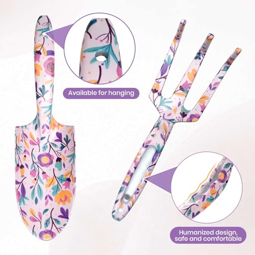 Image of Velway Garden Tool Set 7-Piece - Floral Garden Tools & Gift Box Including Gloves, Shovel, Scissors, Ideal Gardening Gift for Women, Mother's Day, Birthday, Christmas