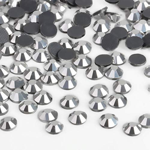 Image of beadsland Crystal Hotfix Rhinestone,Machine Cut Stone 1440pcs /pkg (Silver Hematite,SS10 /3mm)