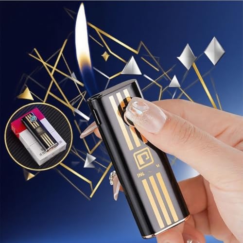 Encendedor metálico ultraplanito recargable de llama suave miniatura 3