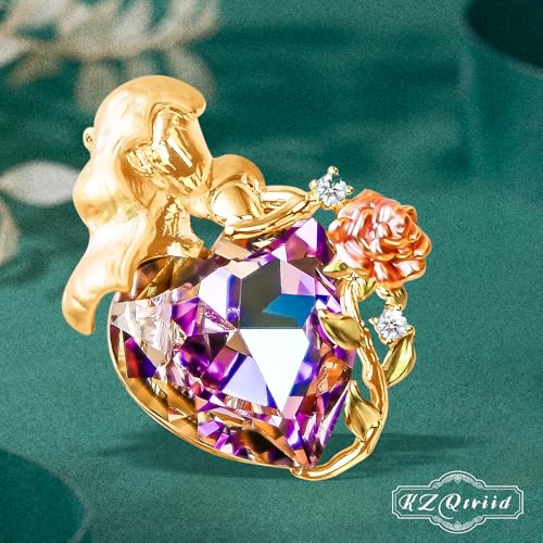 Image of Brooches For Women,14k Gold Plated Copper,Crystal Brooch,Love Brooch,Heart Brooches,Brooches Pin for Birthday, Christmas,Valentines, Wedding Parties, Anniversaries,Mother's Day