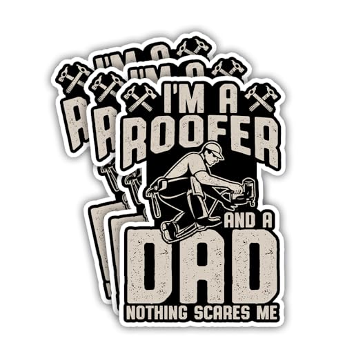 Image of SODAVA (3Pcs) Roofer Dad Funny Roofer Stickers Funny Roofing Stickers Carpenter Construction Waterproof Vinyl Decal, Gifts for Hard Hat, Car, Laptop, Helmet, Notebook, Cooler
