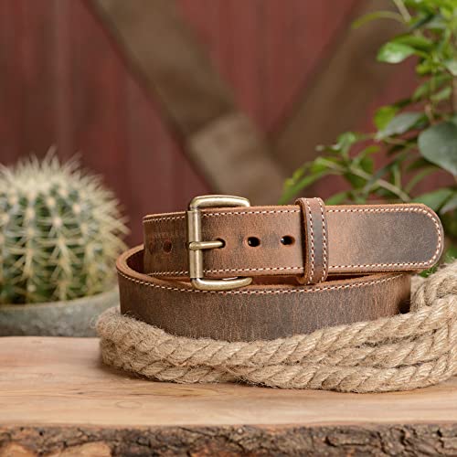 Bullhide Belts Mens Leather Steel Core Belt, Heavy-Duty, Genuine Full Grain Stitched Leather Belts 1.50" Wide Made in the USA3