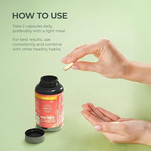 Miniatura 4 de Primal Harvest Multivitamínico para mujeres Vitamina A, vitamina C, vitamina D y E, vitamina B12, B6, biotina, suplementos de zinc, 30 cápsulas