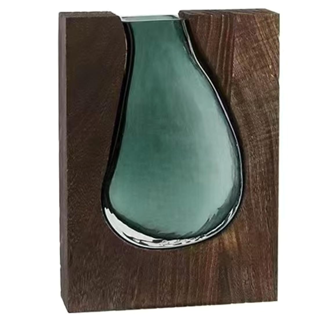 UDSKNV[KSL Flower Arrangement Bottle Wooden Glass Vase Hydroponic Flower Holder Transparent Flower Pot Modern Exquisite Homestay B