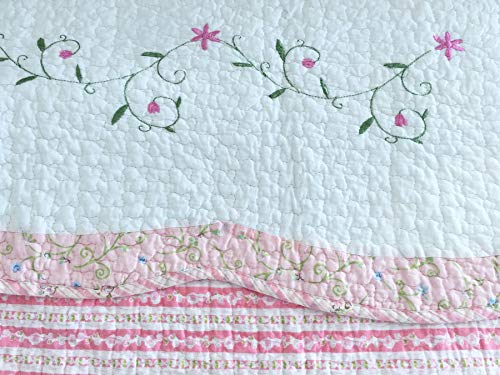 Cozy Line Home Fashions Flora Print Pattern Cotton Reversible Coverlet Bedspread Quilt Bedding Set | Cozy Line Home Fashions Flora Print Pattern Cotton Reversible Coverlet Bedspread Quilt Bedding Set - Image 6