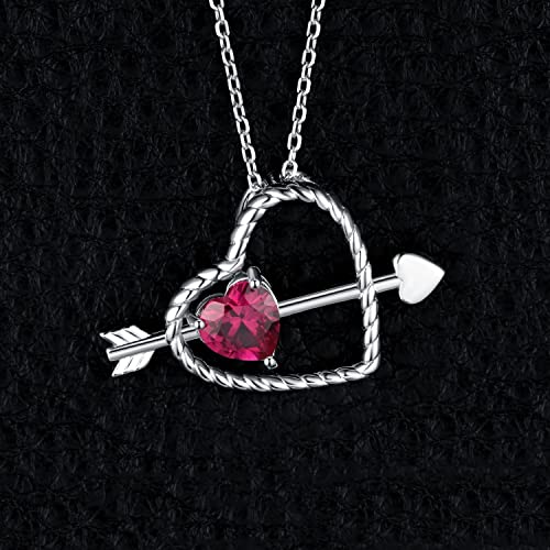 Collier pendentif mignon argent 925 et pierre rouge 1,2 CT pour femme