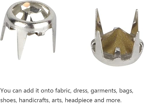 Miniatura 7 de 50 diamantes de imitación redondos plateados de grado A de 0.27 pulgadas (0.276 in) para manualidades y decoración (blanco) accesorios de ropa,