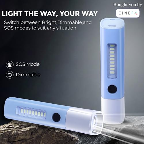 Image of Tactical Rechargeable Flashlight Torch, Telescopic Zoom, Dual Brightness & SOS Modes, Side LED Panel, 1000 Lumens, Handheld, for Camping & Emergencies