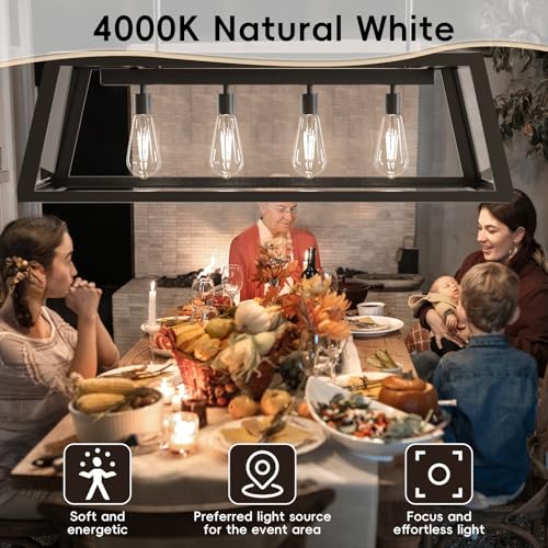 Image of Jensense Edison Bulbs E26 LED Bulb 60 Watt Equivalent, Vintage LED Light Bulbs CRI90+ ST19, Dimmable Clear Light Bulbs (4000K Natural White, 7watt-4 Pack)
