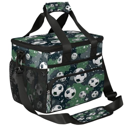 Insulated Picnic Backpack Lunch Box for Women Men Picnic Basket Tote Lunch Bag Picnic Bag Portable Lunch Bags for Picnic, Beach, Work, Trip,Office, Camp Soccer Star