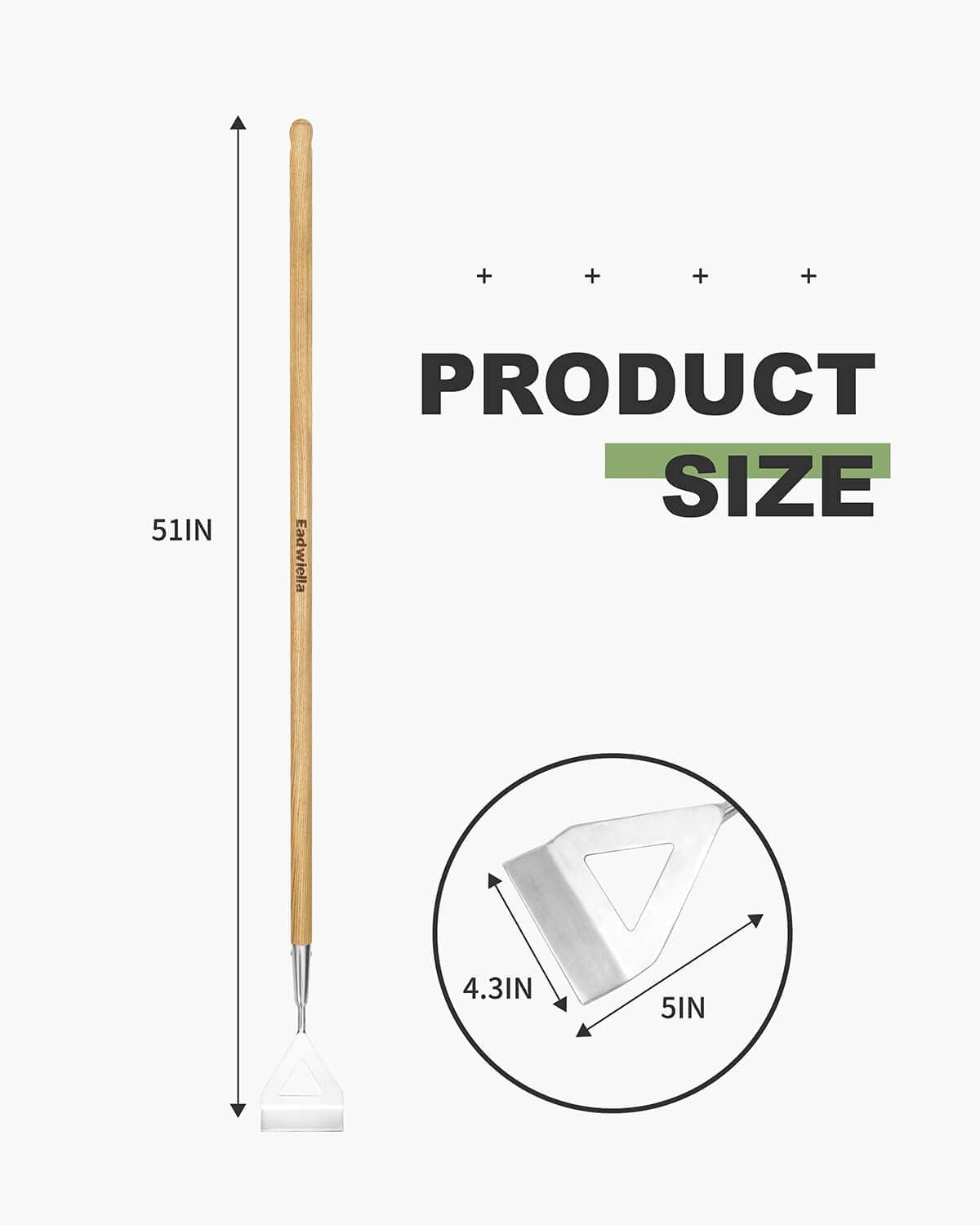 Dutch Hoe Garden Tool for Scraping Weeds 51 inch Long Handle Lightweight Garden Hoe Hollow Design for Women Cleaning Weeds and Grass,Leveling Landscape Garden Flat Hoe Tool Gifts for Gardeners : Patio, Lawn & Garden