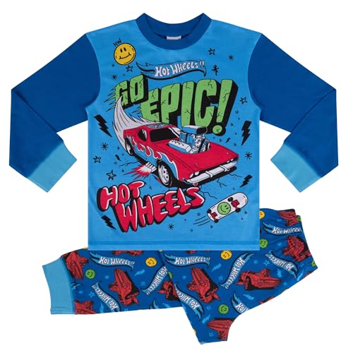 Hot Wheels, 'Go Epic! Pijama de Manga Larga, Go Epic, 3-4 Años: 104cm, Azul