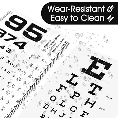 Image of Pocket Eye Chart - Snellen & Rosenbaum Chart for Eye Exams | 6.5x3.5 Inches Handheld Plastic Low Vision Card (2 in 1)
