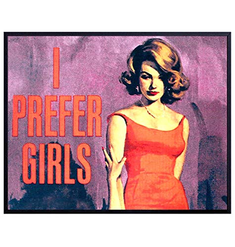 Lesbian Wall Art - Lesbian Gifts for Girlfriend - Fiction Book Cover - Vintage Hollywood Movie Poster - Picture for Gay, LGBTQ, Queer Women - Chic Home Decor - Retro Artwork Print - 8x10