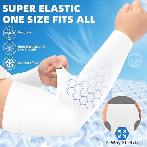 Image of BHYTAKI UV Sun Protection Arm Sleeves, UPF 50 Sports Cooling Arm Compression Sleeves for Men Women Teenager