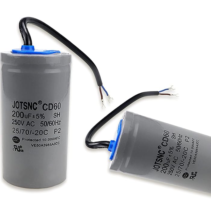 Buy 200UF CD60 Motor Start Capacitor with Wire Cable, 250V AC 50/60HZ