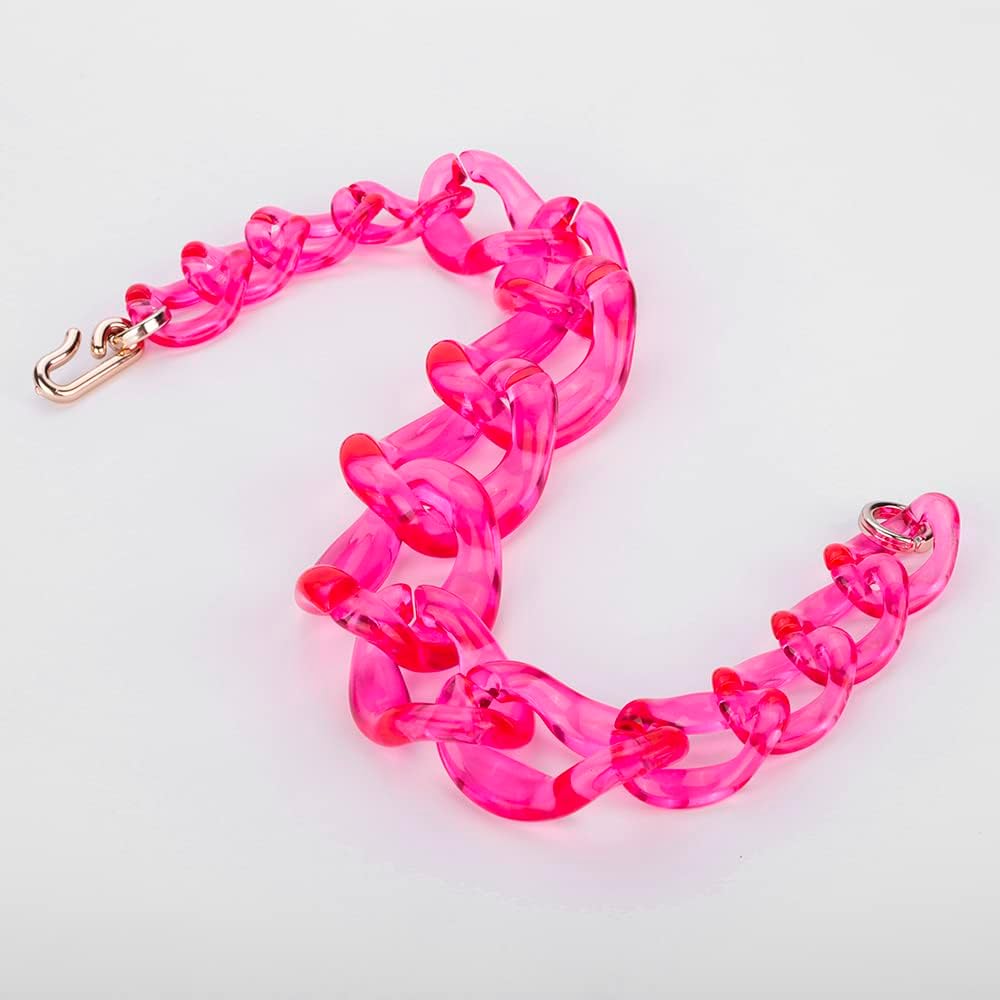 Wiwpar Punk Acrylic Collar Choker Necklace Boho Statement Chunky Large Acrylic Chain Link Choker Necklace Halloween Christmas Costume Jewelry Gift for Women Party Bar - Image 6