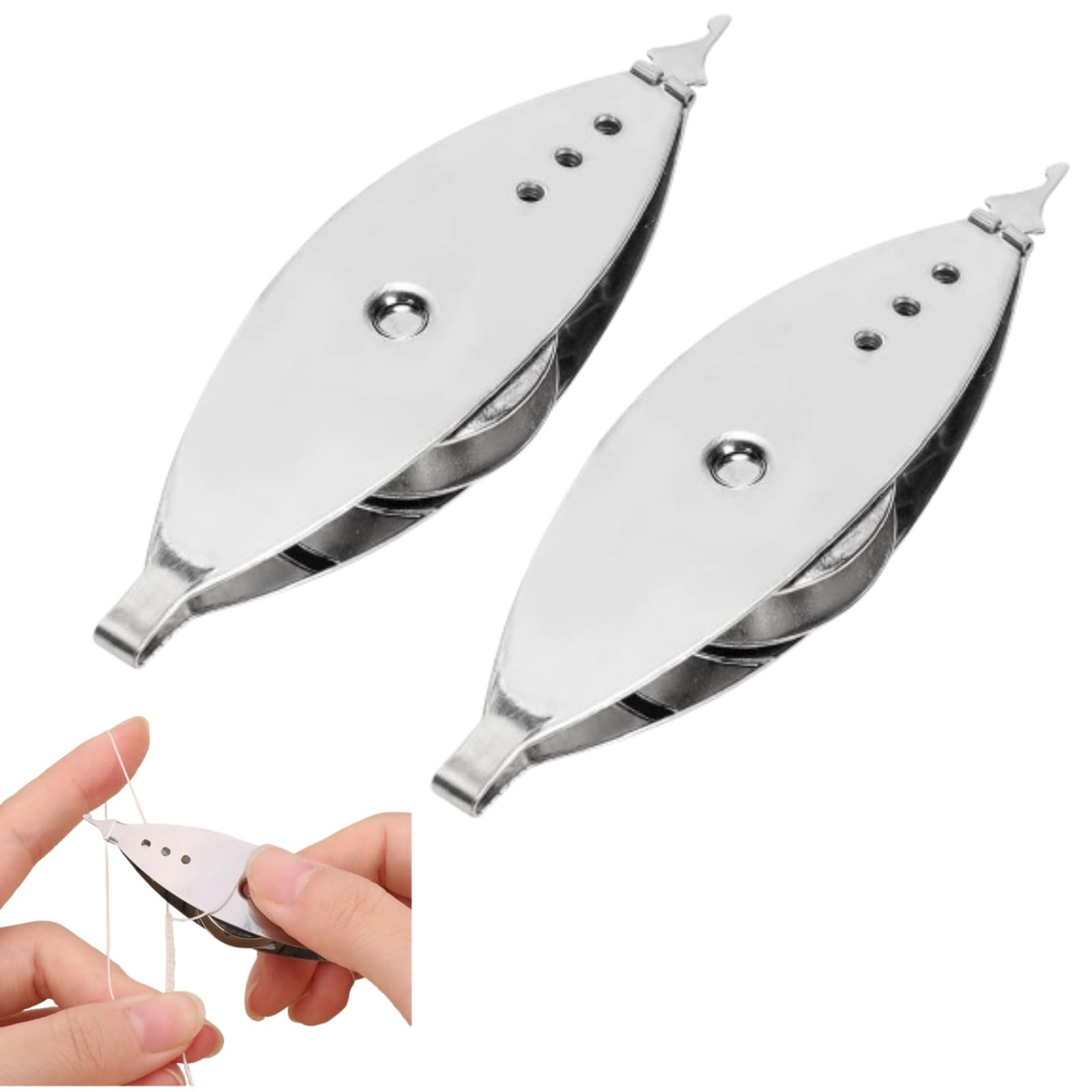 2Pcs Stainless Steel Tatting Shuttle Kit Hand Lace-Making Craft Tool