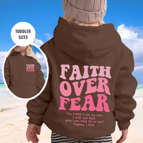Faith Over Fear Hoodies for Teen Girls Trendy Y2K Cute Long Sleeve Letter Print Hooded Sweatshirts Pullover Tops2