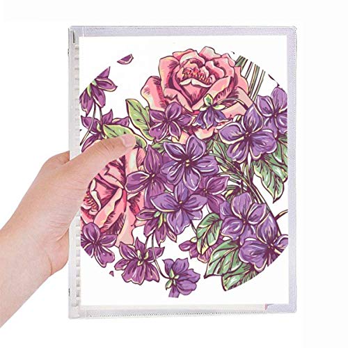 Carnet de notes en spirale bleu blanc feuilles mobiles A5