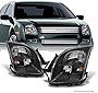 AKKON - For Ford Fusion Black Headlights Head Lamps Driver Left + Passenger Right Side Replacement Pair Set