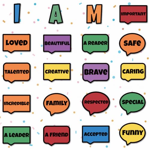 Marspark 20 Pcs Affirmation Station Mirror Sticker for Classroom Doodle