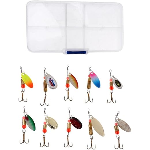 Fishing Lures Kit Metal Spoons 10Pcs