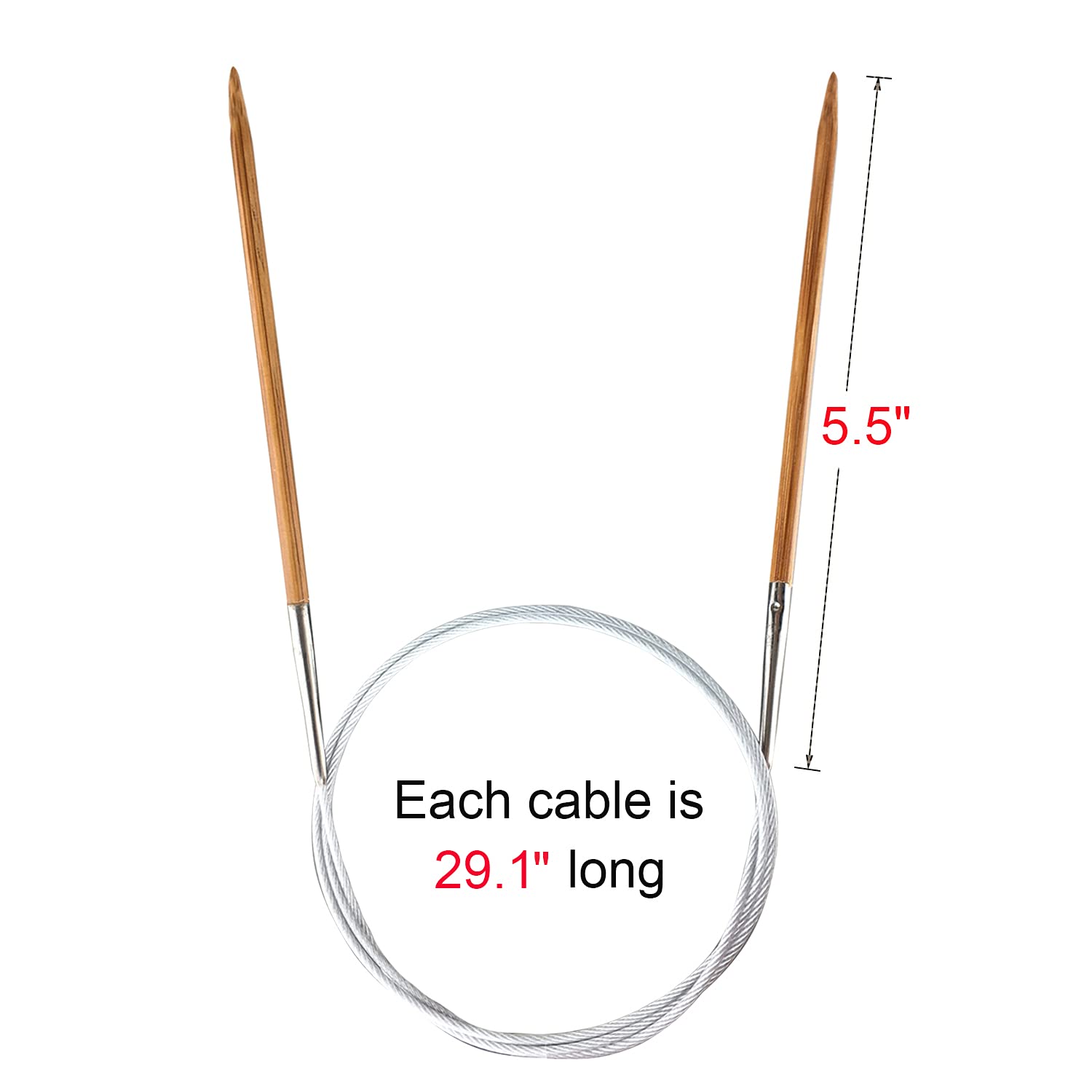 Weabetfu Aguja de tejer circular de bambú, agujas, accesorios de tejer, 40 pulgadas de longitud para manualidades creativas y cualquier proyecto de hilo tejido, talla 5 de EE. UU. (3.75 mm)