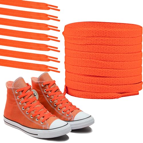 Polly Online Par de Cordones Planos para Zapatillas de Deporte, 8 mm de Ancho, para Zapatos Deportivos, Correr y Botas