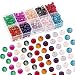 Pandahall 1 Box (about 400pcs) 10 Color Handcrafted Crackle Lampwork Glass Round Beads Assortment 6mm Lot for Jewelry Making