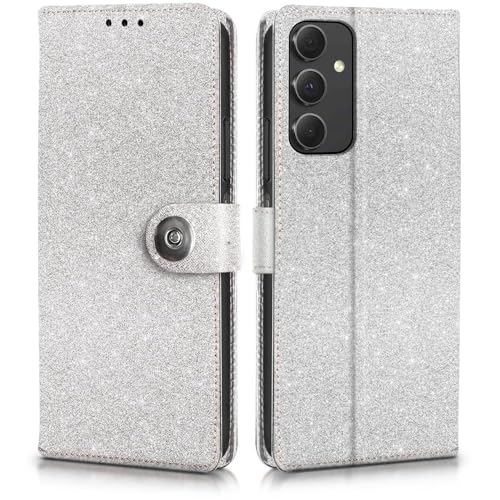 Image of WOW IMAGINE Shock Proof Flip Cover Back Case for Samsung Galaxy A54 5G (Magnetic Button Flip Case | Wallet Pockets & Stand | Leather Finish | Shimmer)