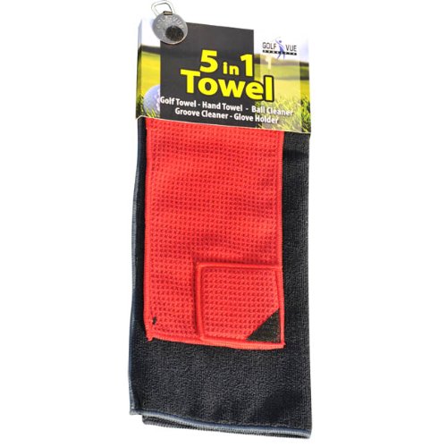 Golf-VueClub-Vue 5-in-1 Golf Towel, Blue/Red