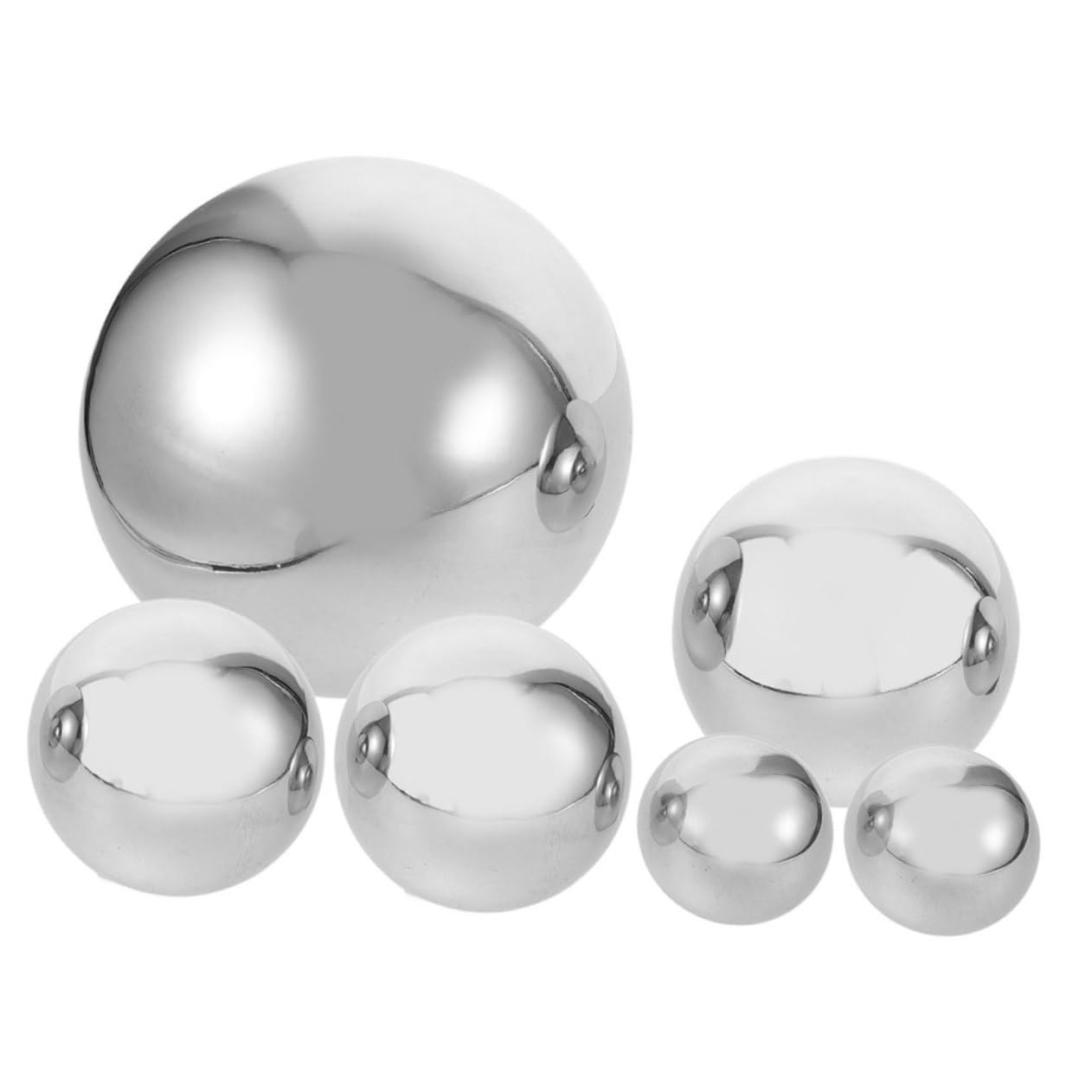 Happyyami Palla Specchio Riflettente da Giardino in Acciaio Inox 6 Pezzi