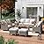 SUNSITT 8-Pieces Patio Furniture Set, Outdoor Wicker Conversation Sets with Swivel Chairs, Outdoor Sofa Set with Acacia Wood Top Coffee Table, Grey Wicker, White Cushion