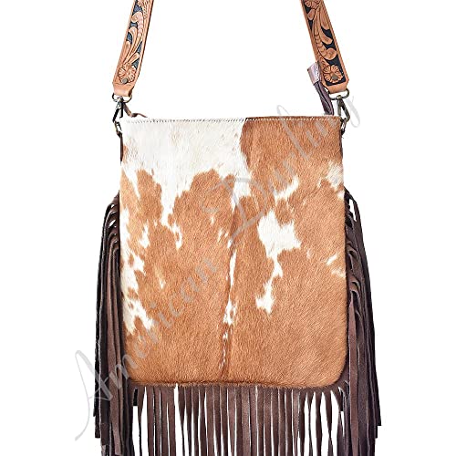 American Darling Conceal Carry Crossbody Cow Hide-On Hair On Leather Fringe Purse for Women Western Handbags Purses Clutch Bags2