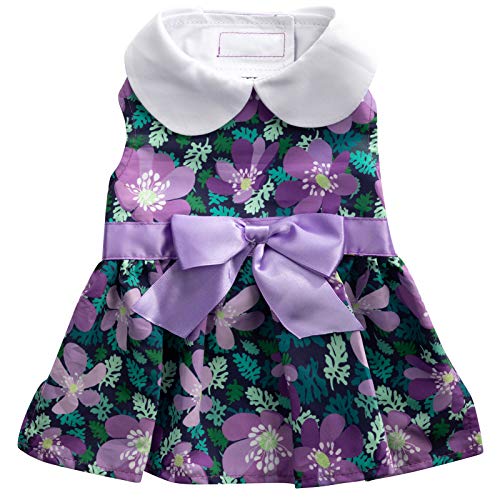Hollypet Puppy Clothes Dog Cat Flower Pet Dress for Dogs and Cats Doggie Outfits Birthday Party Ribon Costumes, Purple… - Image 3