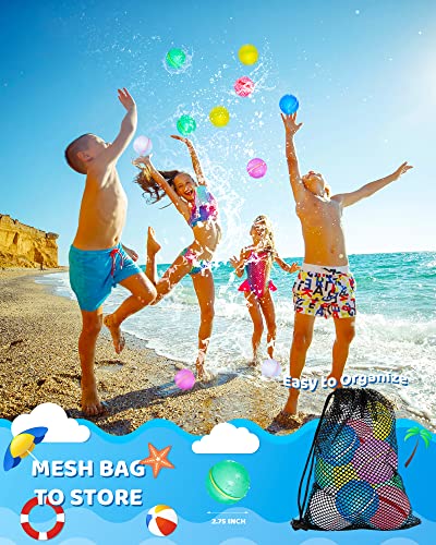 Soppycid Reusable Water Balloons, Magnetic Self Sealing Quick Fill Water Balloons, Latex-Free Silicone Water Balloons, No Pick Up After Water Fight Games, Summer Toys For Kids Adults (Classic-15Pcs) #TOP6