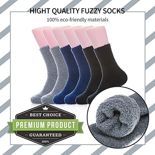 Image of DYW Mens Fuzzy Slipper Socks Super Soft Cozy Fluffy Winter Warm Sleeping Socks