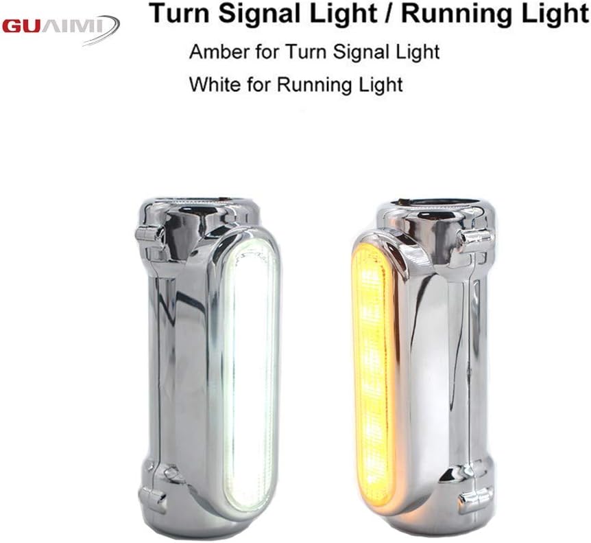 GUAIMI Motorcycle Highway Bar Lights - Switchback Driving Light Fits 1-1/4" Highway/Crash Bars Compatible with Harley Road King Street Glide Dyna Sportster, Victory Bikes | Black-Smoke Lens