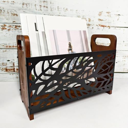 Estante de almacenamiento de madera de pie para libros y revistas 5