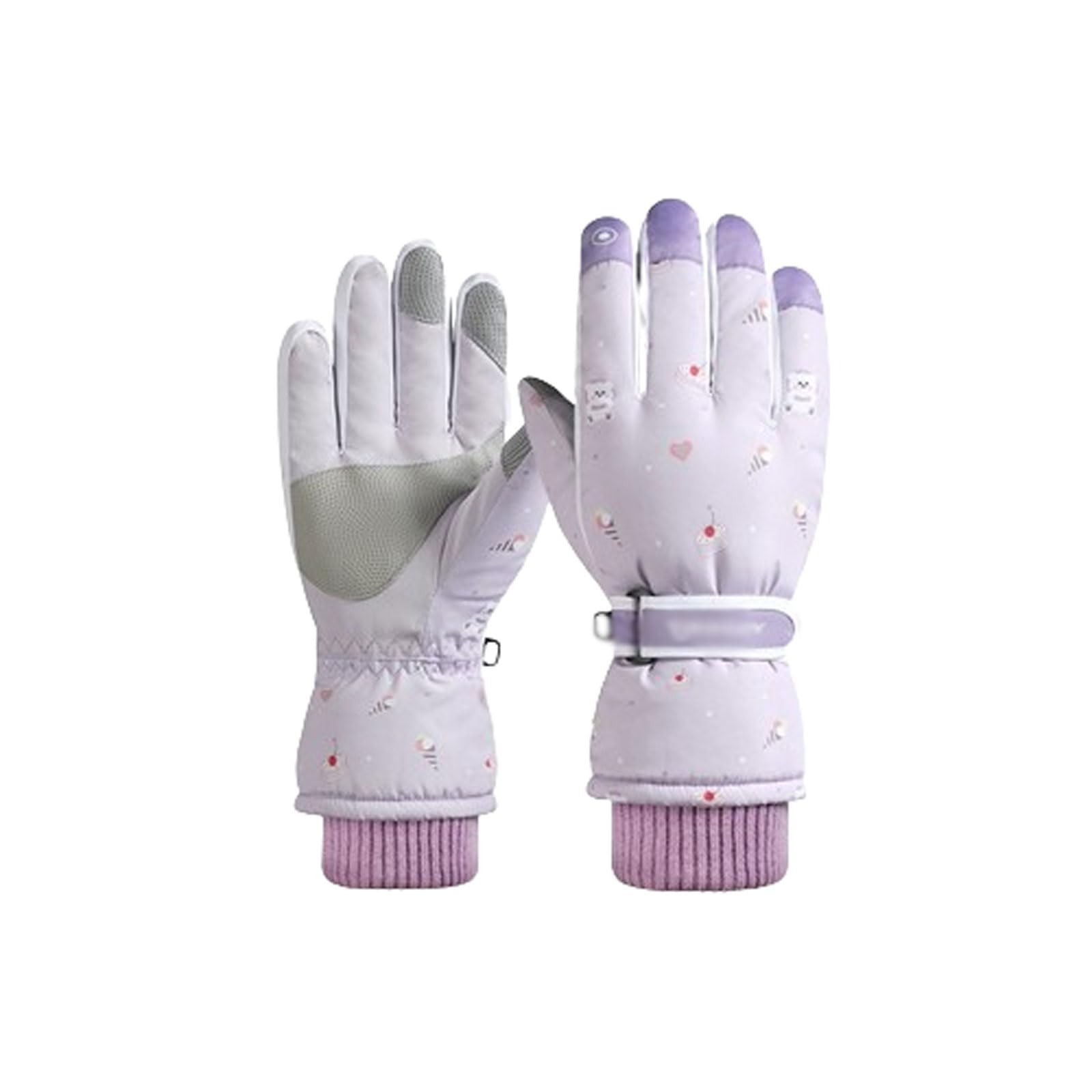 Guanti da Sci Invernali da Donna, Dita Intere per Sport all'Aria Aperta Ciclismo Equitazione Guanti Caldi Touchscreen Antiscivolo Impermeabili,