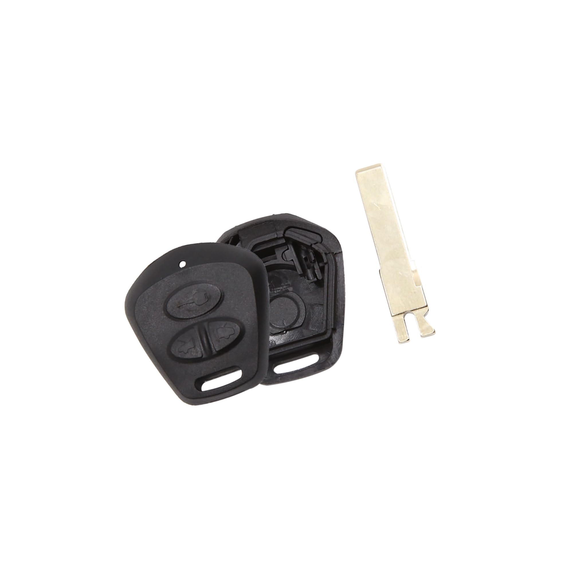 Partuto New 3 Buttons Uncut Key Fob Remote Control Case Shell for 911 Replacement, Black, 7.9x3.7x1.3cm / 3.11"x1.46"x0.51"(L*W*H)