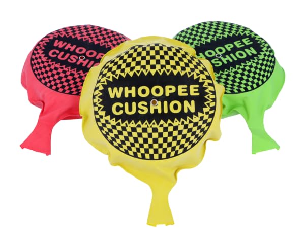 Candy Lane Self Inflating Whoopee Cushion (16.5cm) 3 Assorted Colours (1Random Colour Supplied) Novelty Prank Item, Fart Noise Jokes, Ideal Joke Gift or Stocking Filler, Party Bag Fillers for Kids