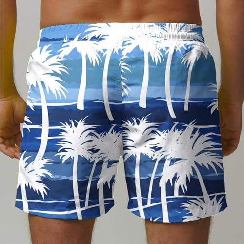 Mens 2025 Summer Swim Trunks Quick Dry Comfy Fit Board Shorts Trendy Graphic Print Drawstring Pocketed Bottoms4