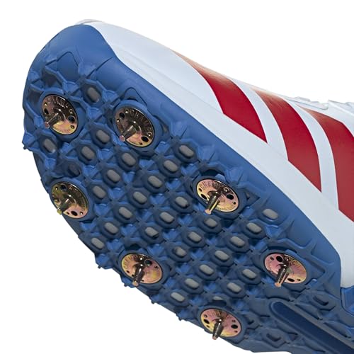 Image of adidas 22YDS Spike Cricket Shoes | Professional Metal Spike Cricket Footwear | Lightweight Grip & Stability | FTWWHT /AUON /LUTA